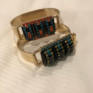 Elizabeth Cole bracelets pink green black gold